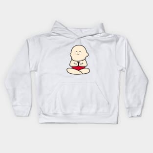 International yoga day with cute baby character Kids Hoodie